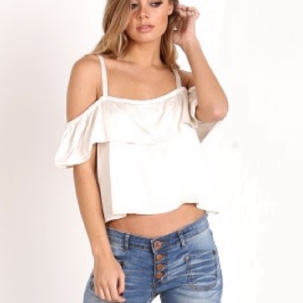 Anthropologie LaCausa New Women’s Small Satin Off The Shoulder‎ Top - Picture 7 of 9